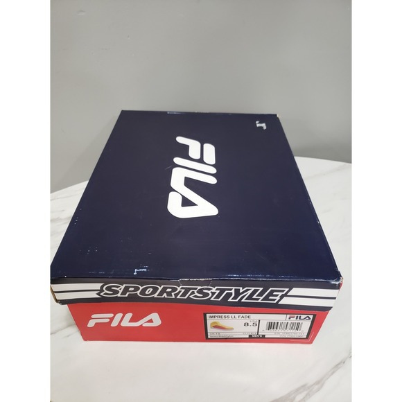 RARE FILA Impress LL Fade Men's Size‎ 8.5 High Top Sneaker Yellow Red Shoes Mid - Picture 7 of 9